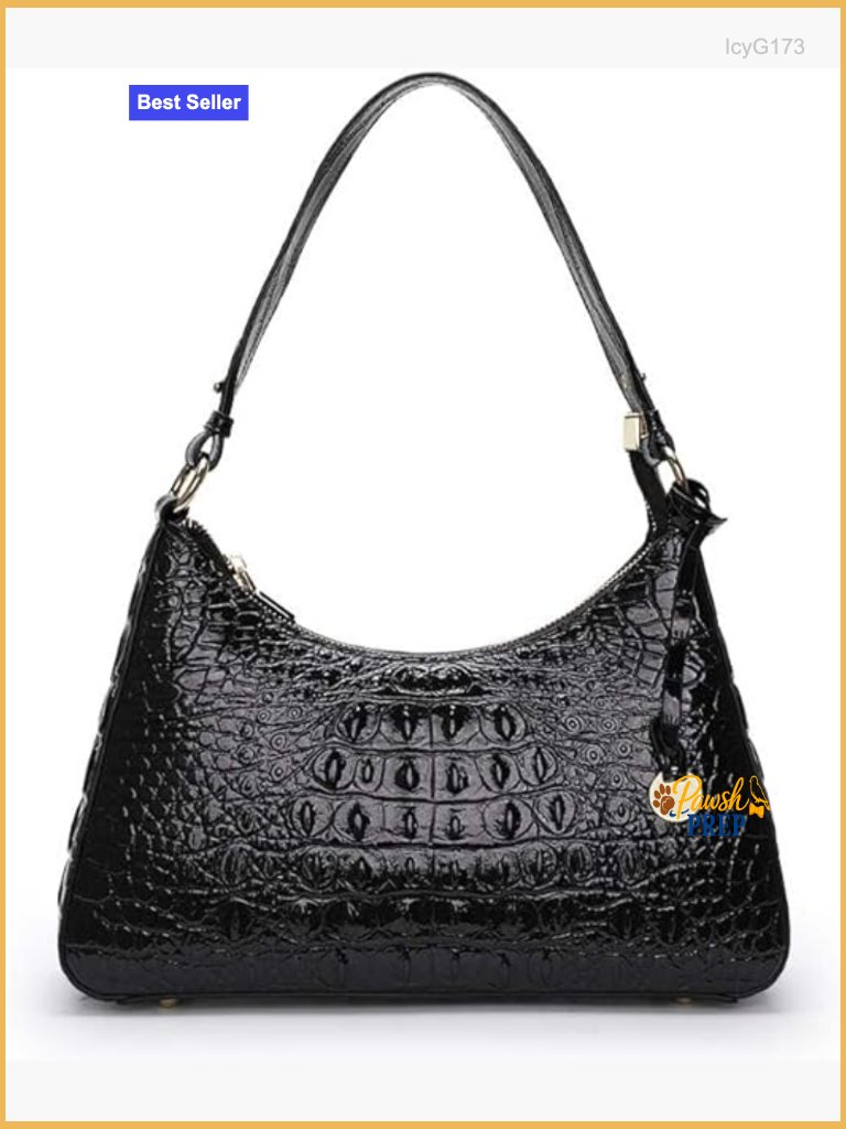 Genuine Leather Crocodile Embossed Crossbody Hobo Bag Vintage Shoulder Bag
